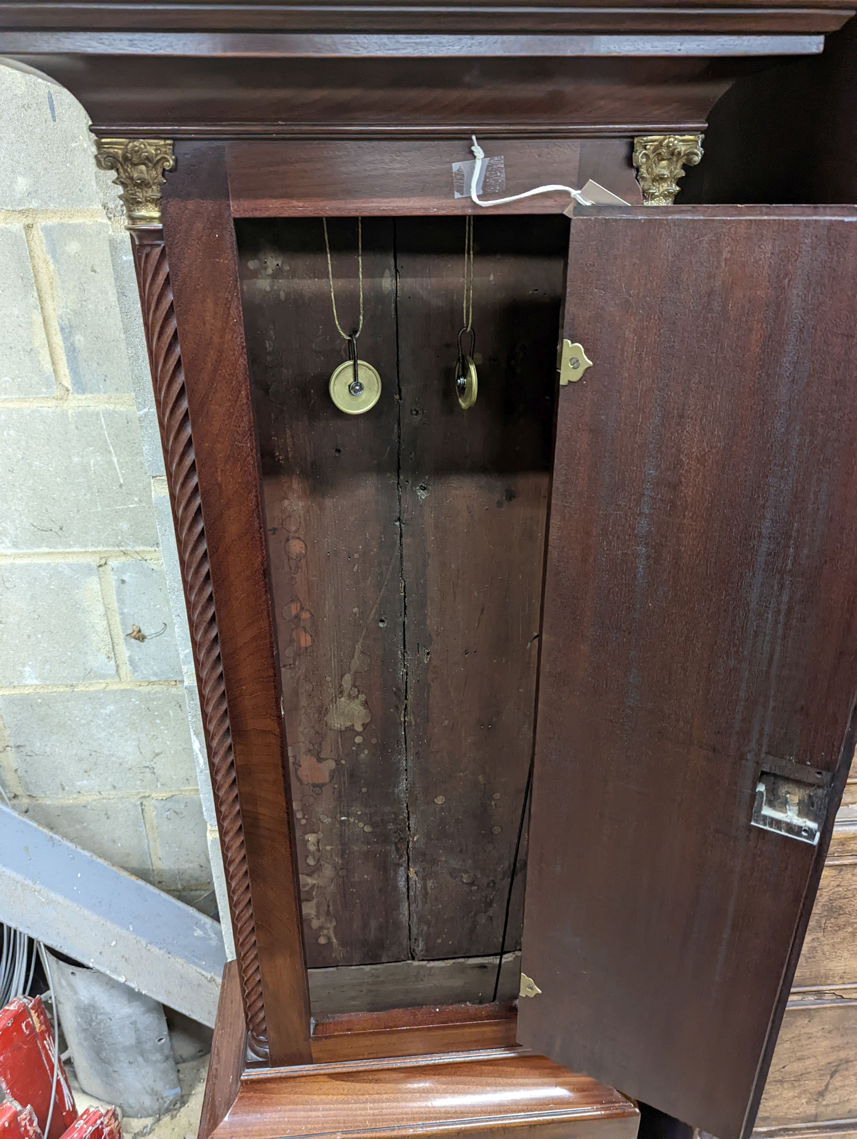 A George III Scottish mahogany 8 day longcase clock, marked Alexander Mitchell, Gorbells, Glasgow, height 214cm